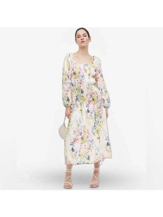 H&M Dresses & Skirts - H&M Smocked Floral Long Sleeve Maxi Dress Medium